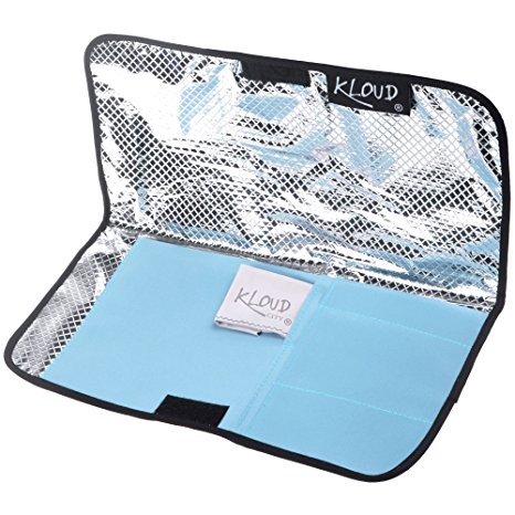 KLOUD City®Heat-resistant /Heat Shield/Flattening Irons/ Curling Iron Cover/Flat Iron Travel Pouch/Hair Straighteners Case with Velcro (Light blue)