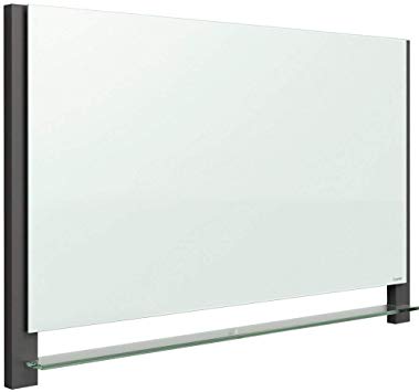 Quartet Glass Whiteboard, Magnetic Dry Erase White Board, 50" x 28", Wide Format with Invisible Mount, Black Aluminum Frame, Evoque (G5028BA)