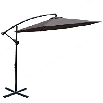 ABCCANOPY 10' Hanging Umbrella Cantilever Umbrella Offset Patio Umbrella Outdoor Market Umbrella Easy Open Lift 360 Degree Rotation (Dark Grey)