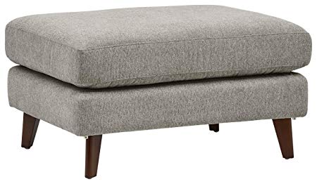 Rivet Sloane Mid-Century Angled Leg Modern Ottoman, 32"W, Pebble