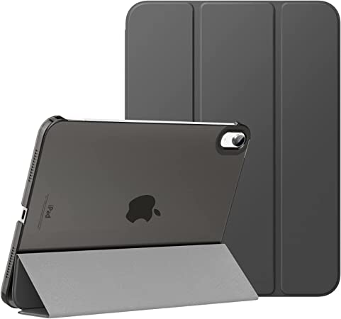 MoKo iPad 10th Generation Case 2022, Slim Stand Hard PC Translucent Back Shell Smart Cover Case for iPad 10th Gen 10.9 inch 2022, Support Touch ID, Auto Wake/Sleep,Space Gray