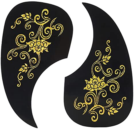 2Pcs Guitar Pickguard Sticker, Comma Shape Pick Guard for Acoustic Guitar Accessory