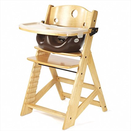 Keekaroo Height Right High Chair, Infant Insert and Tray Combo, Natural/Chocolate