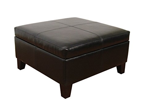 Large Black Faux Leather Storage Table Bench Living Room Bedroom