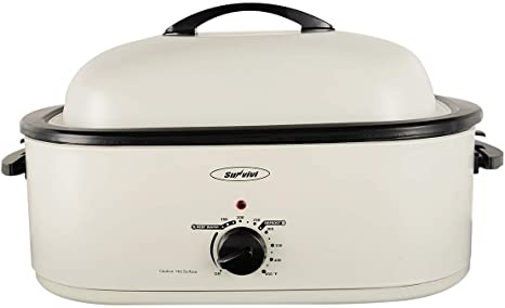 18 Quart Electric Roaster Oven, Roaster Oven, Turkey Roaster Electric, Roaster Oven Buffet, Selfbasting Lid, Removable Pan, Full-Range Temperature Control Cool-Touch Handles, White, Turkey Roaster