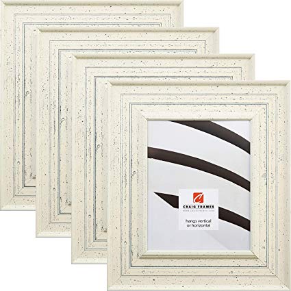 Craig Frames 81378600 4 x 6 Inch Picture Frame, Weathered Off-White, Set of 4