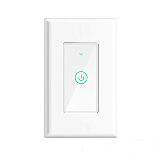 meross Smart Light Switch,Wi-Fi Wall Light Switch,Compatible with Alexa,Google Home and IFTTT,with Remote Control and Timer,No Hub required, Wireless,White (1-PACK)