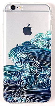 iPhone 7 Case, YogaCase InTrends Silicone Back Protective Cover (Japanese Wave)