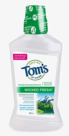 Tom's of Maine Wicked Fresh Cool Mountain Mint Natural Fluoride Free Mouthwash, 473 mL