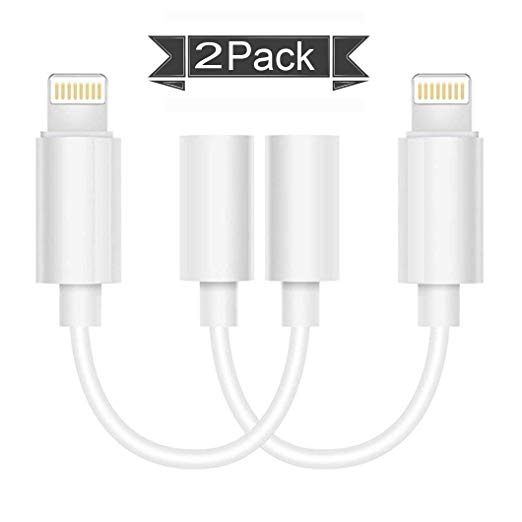 Lighting to 3.5mm Headphones Jack Adapter Cable Compatible with iPhone 7&8/7&8Plus iPhone X iPhone Xs iPhone XR Adapter Headphone Jack and More (iOS 10/ iOS 12)(White ) Accessories