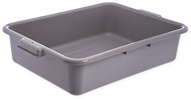 Carlisle N4401023 Comfort Curve Ergonomic Wash Basin Tote Box, 5" Deep, Gray (Pack of 12)