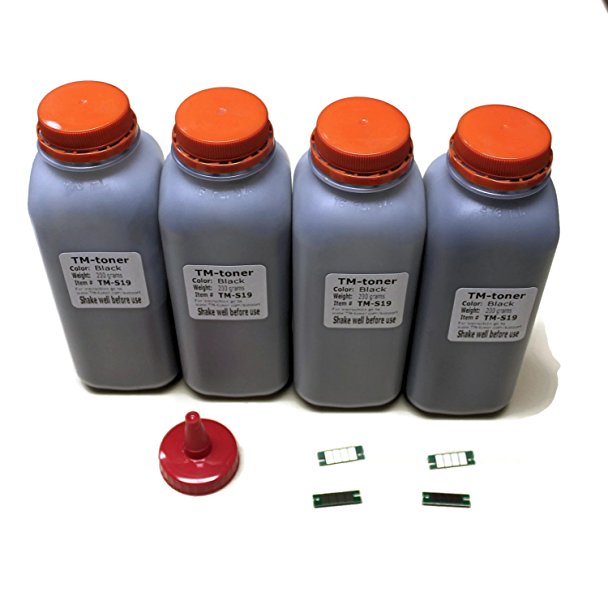 4x toner refill kit with chips for Oki Okidata B411, B431,MB461,MB471,MB491 printer