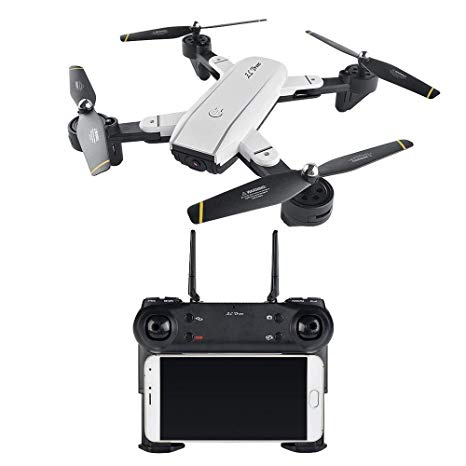 Rabing DIDE0005 Foldable FPV RC Quadcopter with HD WiFi Dual Camera 4CH 6-Axis Gyro Image Following V Gesture Selfie Drone, Black