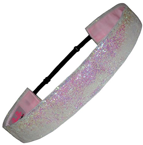 RazzyRoo Adjustable Non Slip Glitter Headband "Sparkly Glitter" 1" Wide (Color Options)