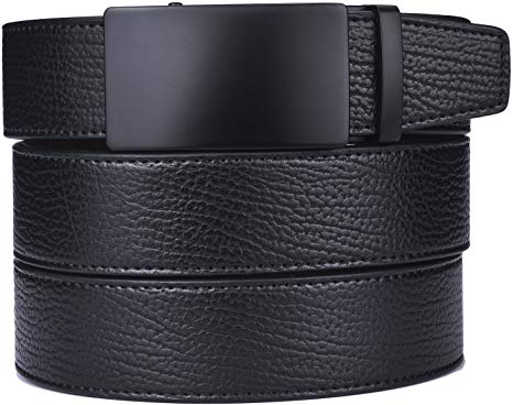 plyesxale Men's Leather Ratchet Dress Belt- Length is Adjustable - Delicate Gift Box