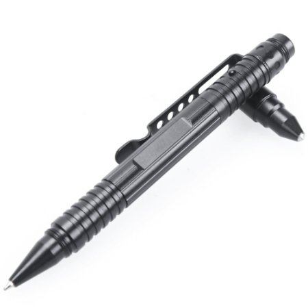 Tactical Pen, Tomight Aircraft Aluminum Imprompt Tactical Pen with LED Light