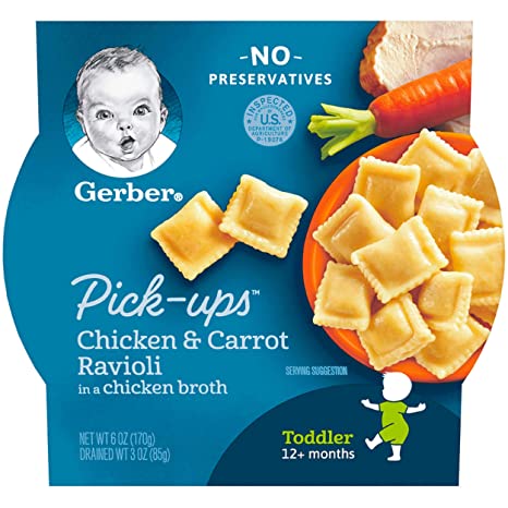 Gerber Pick-ups, Chicken & Carrot Ravioli in a Chicken Broth, 6 Ounce (pack of 8)