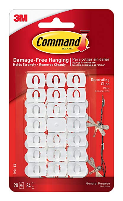 Command Decorating Clips, White, 20-Clips (17026-ES)