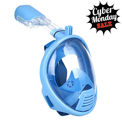 Snorkeling Mask, HiCool 180 Dgree Larger Viewing Snorkeling Diving Mask, Longer Ventilation Pipe, Anti Fog and Anti Leak