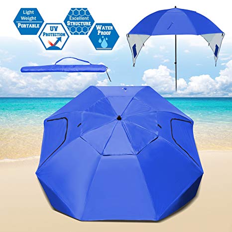 Strong Camel Portable All-Weather and Sun Umbrella. 7-Foot Canopy Umbrella Shelter Sport or Beach Tent