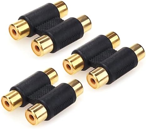 NANYI RCA Female to RCA Female Interconnect Coupler Adapter, with Gold Plated Housing for Mixer Amplifiers Cable Link (2rca F-F-3pack)