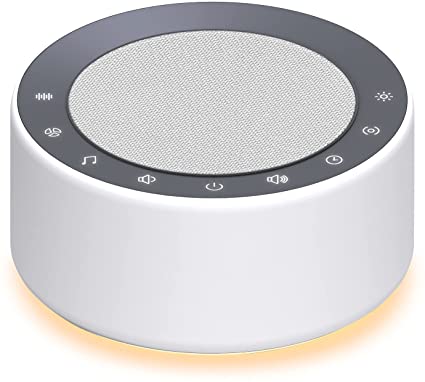 YTE White Noise Machine with 30 High Fidelity Soundtracks, 7 Colors Night Lights, Full Touch Cloth Grille and Buttons, Timer and Memory Features, Plug in, Sound Machine for Baby, Adults