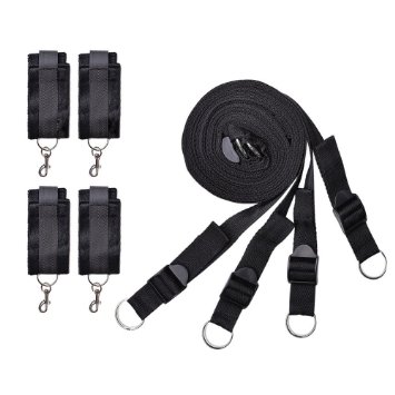LYe SM Sex Under Bed Bondage Restraint Kit with Hand Cuffs and Ankle Cuff Bondage Collection For Male Female Couple