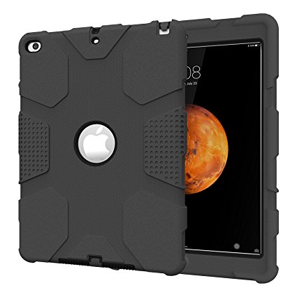 iPad Air 2 Case, Hocase Rugged Heavy Duty Shockproof Hard Case Cover for 9.7 inch iPad Air 2 6th Generation - Black