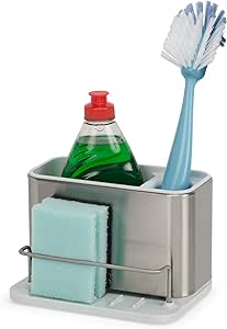 Joseph Joseph Surface Stainless-Steel Caddy Sink Area Organiser, Sponge Holder, Stainless Steel, One Size, Light Stone