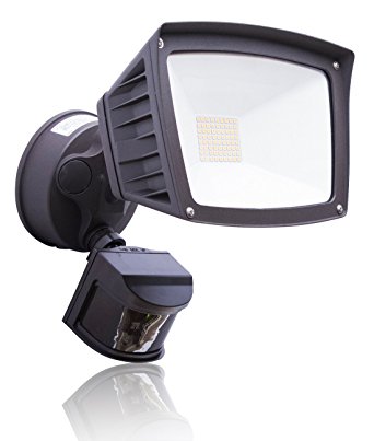 4800 Lumens - LED Wall Flood Light with Motion Sensor - Bronze- 3000K