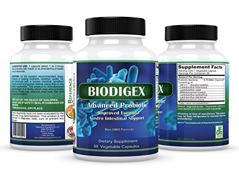 Biodigex Probiotics Supplement ★ 5.75 Billion CFU ★ 8 Strains ★ Stable & Effective Within Hours ★ 60 Vegetarian Capsules for 2 Months Supply  ★ 100% Money Back Guarantee