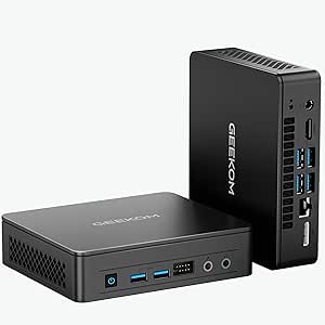 GEEKOM Air12 Lite Mini PC, Intel 12th Gen Alder Lake N100 (up to 3.4GHz), 8GB DDR4 RAM 256GB PCIe M.2 SSD, Home/Business Mini Desktop Computer, 4K Dual Display/HDMI 2.0/WiFi 5/BT5.1/Gigabit Ethernet