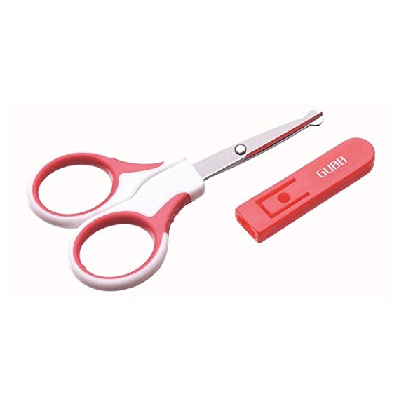 GUBB USA Safety Scissor For Hair Cutting, Moustache & Beard Trimming For Men & Women (Red)