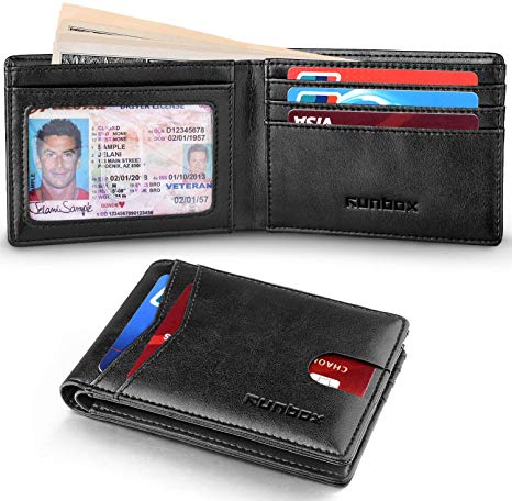 Minimalist Bifold Wallets for Men & Slim BLocking Smart Card Holder