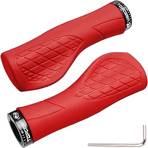 Bicycles Handlebar Grips, Aluminum Lock-on Ergonomic Bike Grips, Cushion Vibrations Comfort Bike Handlebar Grips, Mountain MTB BMX Bicycles Grips for Scooter