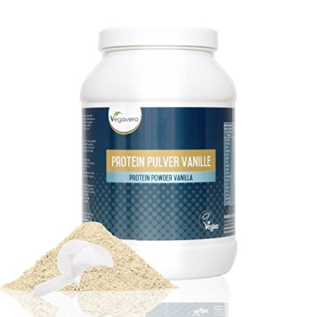 Complete Vegan Protein Powder 800g | Advanced Combination of Pure Plant Based Proteins - Soy, Pea, Rice, Lupine and Hemp | 18 Amino Acids, Diet and Sports Supplement | High Protein and Low Carb Content | Flavour: Silky Vanilla or Rich Chocolate | VEGAN by Vegavero (Vanilla)