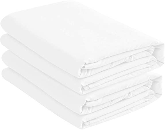 BASIC CHOICE 2-Pack Deep Pocket Bed Fitted Sheet/Bottom Sheet - Queen, White