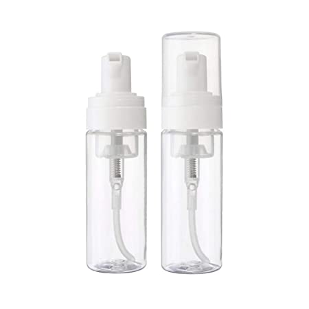 Natural Way Organics 2 Pack Empty Bottle Travel Soap Bottle | Plastic Foam Dispenser Bottle | Mini Foaming Soap Pump | 50 ml/1.7 oz