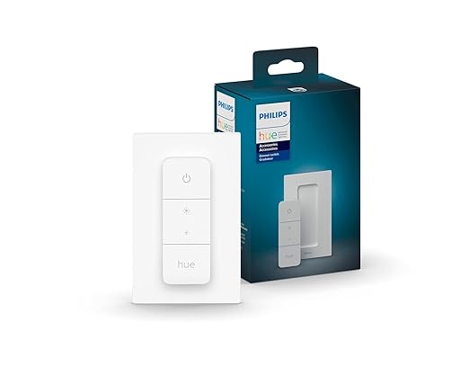 Philips Hue v2 Smart Dimmer Switch and Remote, Installation-Free, Smart Home, Exclusively for Philips Hue Smart Lights (2021 Version), White