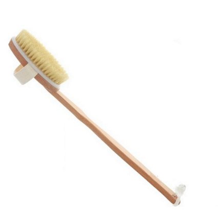 Wooden Shower Body Brush with Boar Bristle Made By Mira with Detachable Hand Grip Handle Perfect for Dry Skin Brushing Shower and Bath an Essential for Cellulite Reduction Skin Exfoliation Wood