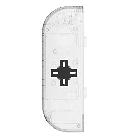 BASSTOP Translucent NS Joycon Handheld Controller Housing With D-Pad Button DIY Replacement Shell Case for Nintendo Switch Joy-Con(Left Only) Without Electronics (Left-Matte Clear)