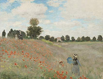 Odsan Gallery Poppy Field - Claude Monet - Canvas Prints 28" by 21" Unframed