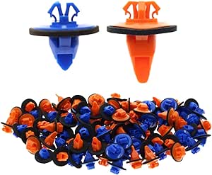 AUTOKAY New 100x Orange & Blue Clips for 4Runner Tacoma Trim Moulding 75395-35070 75396-35020