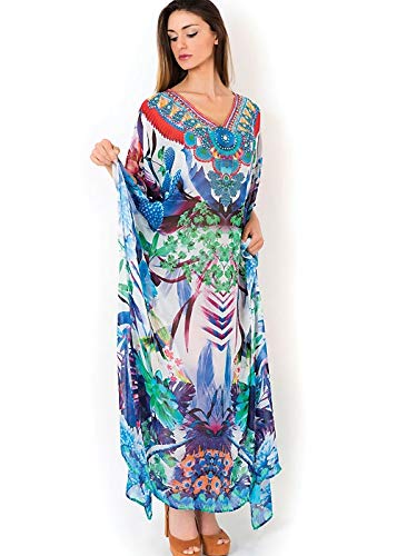 Bsubseach Women's Swimwear Turkish Kaftans Swimsuit Cover up Caftan Beach Long Dress