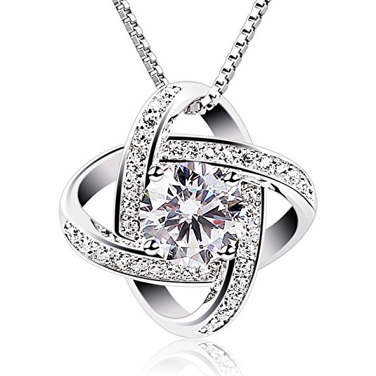B.Catcher Women Sterling Silver Necklaces 925 Silver Cubic Zirconia Pendant Gemini Necklace Fine Jewellery Gifts