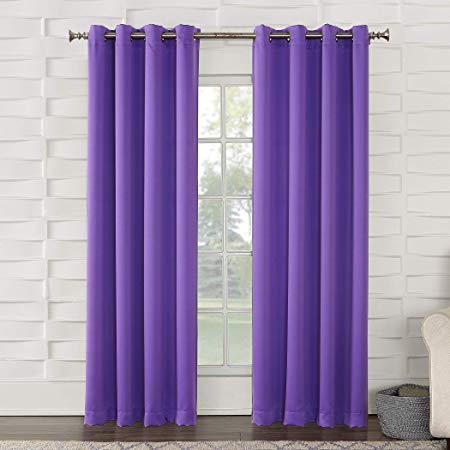 Sun Zero Barrow Energy Efficient Grommet Curtain Panel, 54" x 63", Purple