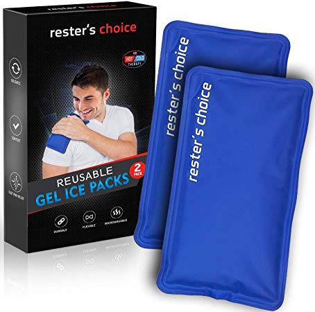 Gel Cold & Hot Packs (2-Piece Set) 5x10 in. Reusable Warm or Ice Packs for Injuries, Hip, Shoulder, Knee, Back Pain – Hot & Cold Compress for Swelling, Bruises, Surgery