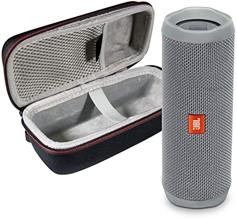 JBL Flip 5 Waterproof Portable Wireless Bluetooth Speaker Bundle with Hardshell Protective Case - Grey