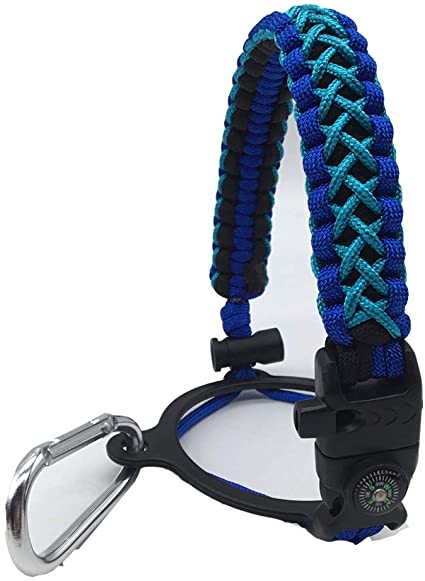 QXTTS New Weave Paracord Handle for Hydro Flask Wide Mouth Bottle, with Safety Ring and Carabiner Water Bottle Accessories