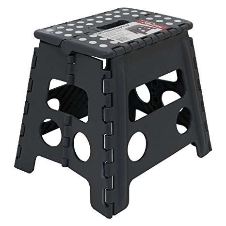 150KG Tall Single Step Plastic Folding Step Up Stools Collapsible Foldaway Large Heavy Duty